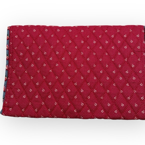 Vera Bradley Rose Portfolio Cover And Eyeglasses Case Vintage Rare Red Blue - Picture 10 of 13